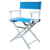 18" Director's Chair White Frame-Turquoise Canvas