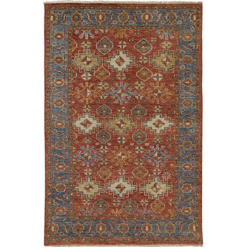 Weave & Wander Irie Traditional Oushak Rug, Red/Blue/Gold, 2'x3'