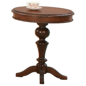 Bowery Hill Traditional Wooden Chairside Table in Heritage Cherry Finish