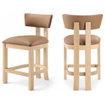 Meridian Furniture - Lavrin Upholstered Counter Stool, Cognac, Vegan Leather, Natural, Set of 2 - Indulge in the allure of the Cognac Lavrin Counter Stool by Meridian Furniture. Its captivating design and luxurious Cognac elevate any space with effortless elegance. Crafted with precision and durability in mind, this stunning piece becomes the focal point of gatherings, fostering moments of connection and warmth. Embrace sophistication and style with the Lavrin Counter Stool, a testament to exquisite taste and timeless beauty.