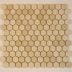 Bestview Stone Mosaic Hexagon 1" Polished Cream Marfil 203194 - Tile