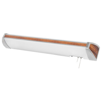Ideal 52" Fluorescent Overbed Wall Light, Mahogany