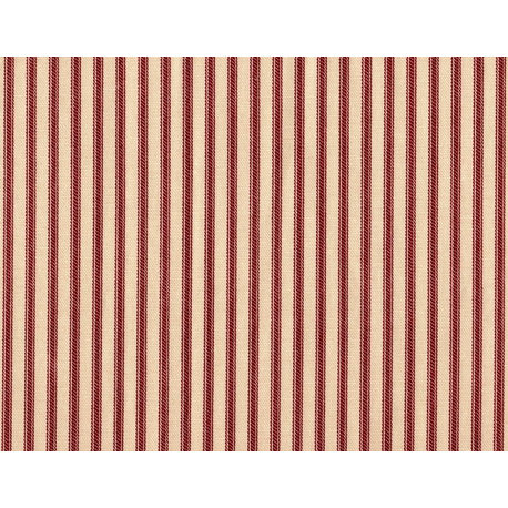 15" Full Bedskirt Gathered Crimson Ticking Stripe