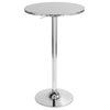 Bistro Contemporary Adjustable Round Bar Table, Silver