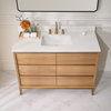 Nolan Freestanding Bathroom Vanity with Quartz Top, Light Oak, 48"