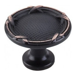 Top Knobs Edwardian Collection Ribbon and Reed T-Pull 1 1/4" Tuscan Bronze M1647 - Cabinet And Drawer Knobs