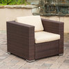 GDF Studio 4-Piece Montague Outdoor Brown Wicker Sofa Set