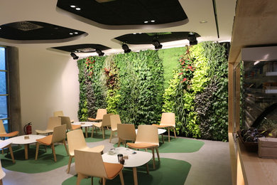 Jardín vertical en cafetería Sanitas