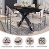 LeisureMod Euston Velvet Dining Chair With Gray Steel Frame Set of 4, Beige
