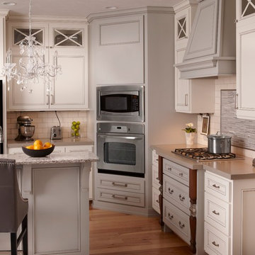adorne® Modular Track installed under cabinets with adorne® Outlet Modules and a