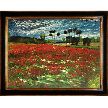 Field of Poppies With Frame,30X40, Natural, 39x49, Field of Poppies Frame