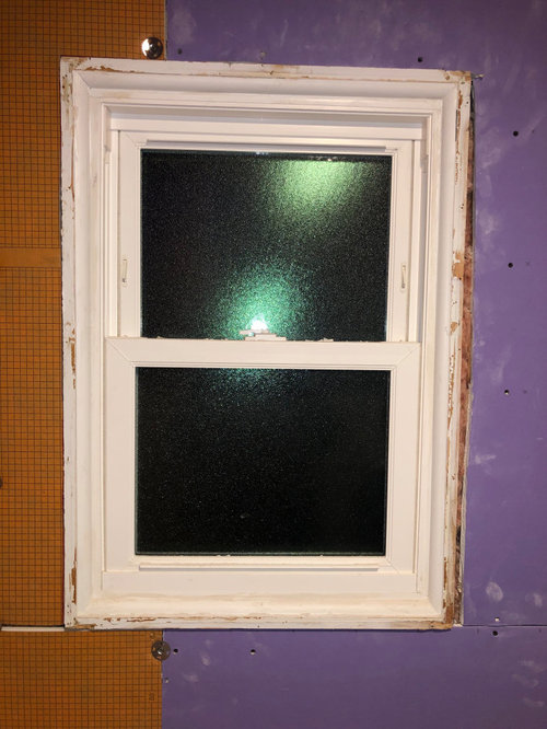 Window jamb proud of new drywall