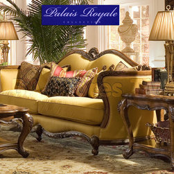 "Michael Amini" Wood Trim Sofa, Palais Royale Collection - Sofas