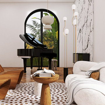 Warm Minimalist Living Room With Eurpoean Designs