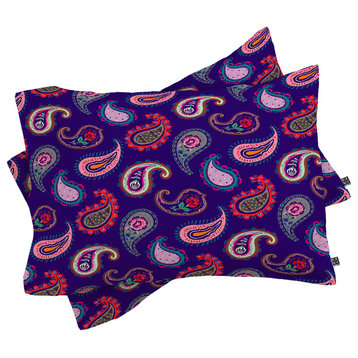 Deny Designs Pimlada Phuapradit Purple Paisleys Pillow Shams, Queen