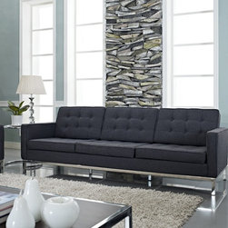 Florence Style Dark Gray Wool Loft Sofa - Sofas