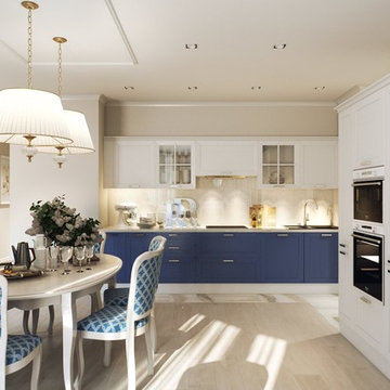 Classic Kitchen Design. 3D Rendering Project
