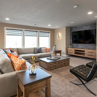 Photo of a mediterranean home cinema in Kansas City.