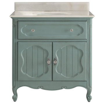 34 inch Victorian Cottage Style Knoxville Bathroom Sink Vanity