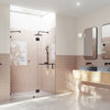 78"x36.25" Frameless Towel Bar Shower Door Glass Hinge, Oil Rubbed Bronze