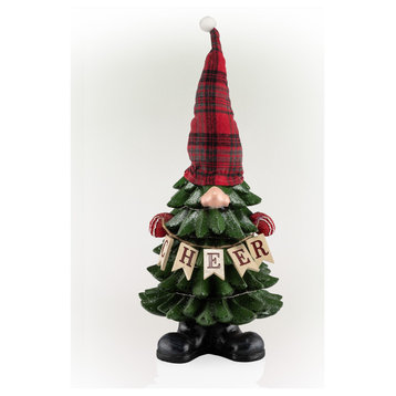 Christmas Tree "Cheer" Gnome Decoration with Color Changing LED Lights