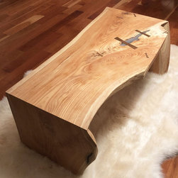 Live Edge Table with Bowtie Inlays and Expoy Fills - Coffee Tables