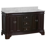 Kitchen Bath Collection - Katherine 60" Bath Vanity, Chocolate, Carrara Marble, Double Vanity - The Katherine: class and elegance without compare.
