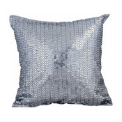 Silver Decorative Euro shams 26"x26" Silk, Passion In Steel