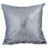 Silver Decorative Pillow Covers 24"x24" Silk, Passion In Steel