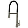 Bell'arte Pull Down Brass Kitchen Faucet, Stainless/Black