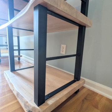 Live Edge Ambrosia Maple Shelving Unit | Custom Vinyl Record & Media Storage