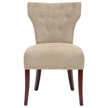 Mia 21''h Tufted Side Chair, Set of 2 Sage/ Cherry Mahogany