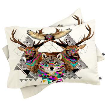 Deny Designs Kris Tate Forest Friends Pillow Shams, Queen