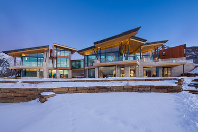 Photo of a contemporary home design in Denver.