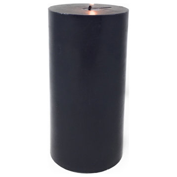 Black Pillar Candles, 3"x6", Set of 4