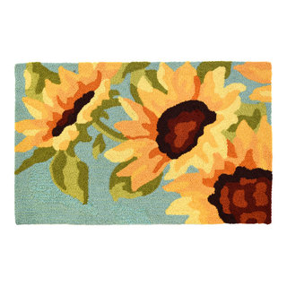 Liora Manne Frontporch Sunflower Indoor/Outdoor Rug Yellow 20x30