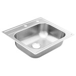 Moen - Moen 25"X22" Steel 20 Gauge Single Bowl Drop In Sink Stainless, GS201962BQ - The 2000 Series delivers design and functionality at a value. A variety of configurations and mounting options in quality 20-gauge stainless steel give you choices that fit almost any countertop material -- backed by a Limited Lifetime Warranty.