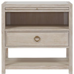 Universal Furniture - Universal Furniture Getaway Coastal Living Drawer Nightstand - The perfect bedside companion, the Getaway Drawer Nightstand marries the best of function and coastal style with open-air storage, a spacious drawer, smooth stone inset top, pull-out shelf and gold ring pull hardware