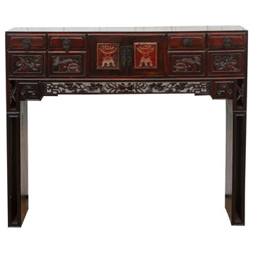 Finely Carved Antique Kang Console Table