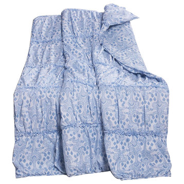 Greenland Home Fashions Helena Ruffle Throw Blanket 50x60-inch Blue