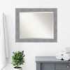 Bark Rustic Grey Beveled Bathroom Wall Mirror - 33 x 27 in.