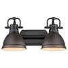 Duncan 2-Light Bath Vanity With Rubbed Bronze Shade