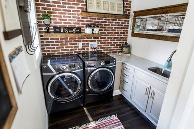 Inspiration for a farmhouse laundry room remodel in Philadelphia