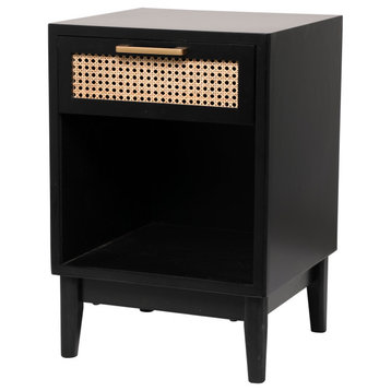Modern Black Wood Accent Table 563177