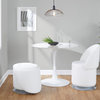 Finch Chair, Chrome Metal, White Pu