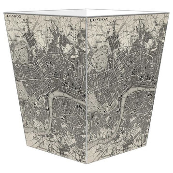 Antique London Map Wastepaper Basket