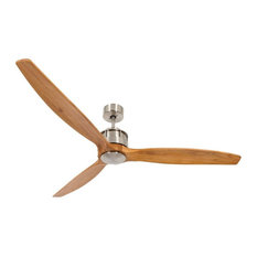 Lucci Air Akmani 60" DC Ceiling Fan, Brushed Chrome and Teak