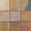 Indian Sunrise Slate Tiles, Natural Cleft Face/Back Finish, 16"x16", Set of 48