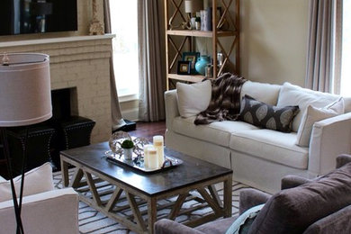 Example of a minimalist living room design in Birmingham