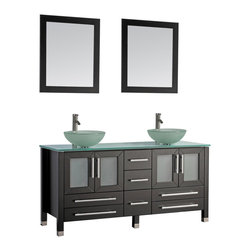 Aruba 71 inch Double Sink Modern Bathroom Vanity Set - Bathroom Vanities And Sink Consoles